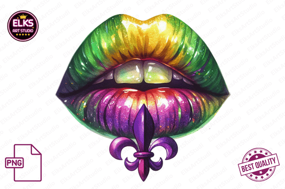 Download Mardi Gras Dripping Lips PNG Sublimation - Dripping lips Collection