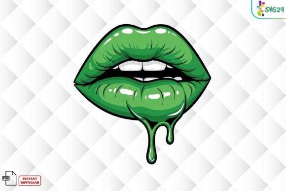 Download Green Dripping Lips PNG - Dripping lips Collection