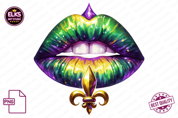 Download Mardi Gras Dripping Lips PNG Sublimation - Dripping lips Collection
