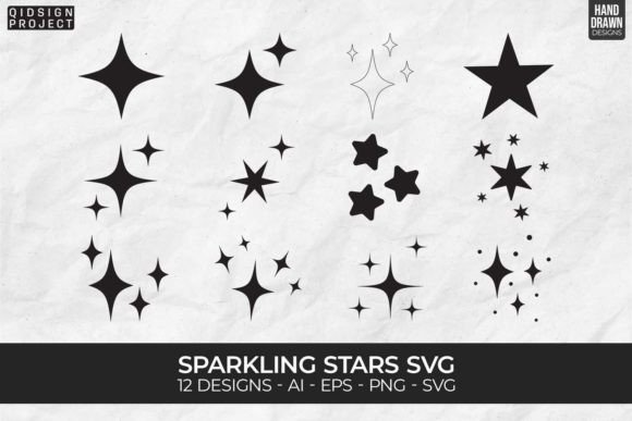 Download 12 Sparkling Stars Svg, Sparkle SVG - Stars Collection