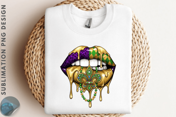 Download Mardi Gras Dripping Lips Sublimation PNG - Dripping lips Collection