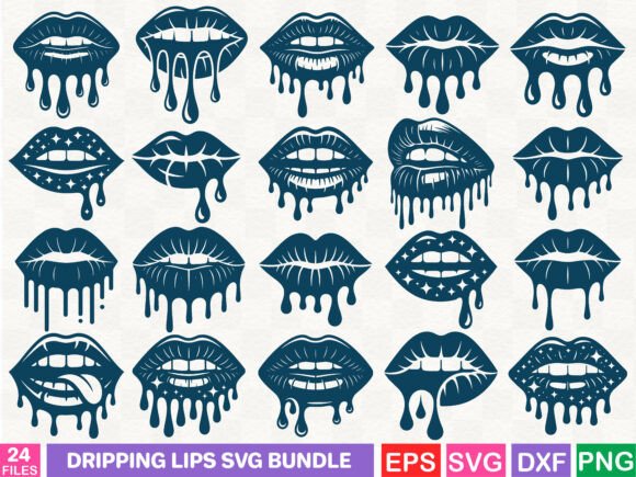 Download Dripping Lips SVG Bundle - Dripping lips Collection