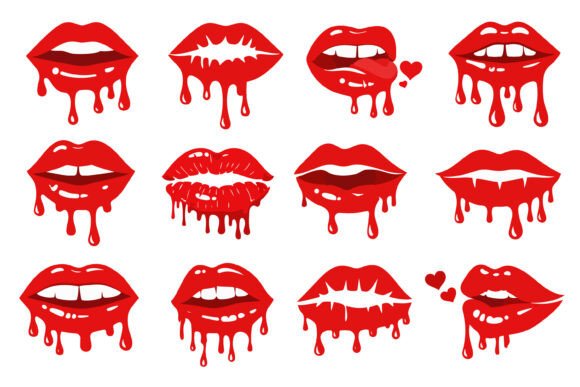Download Sexy Dripping Lips SVG Bundle - Dripping lips Collection