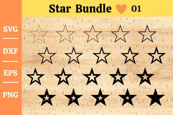 Download Stars SVG Bundle,Star Outline Vector #01 - Stars Collection