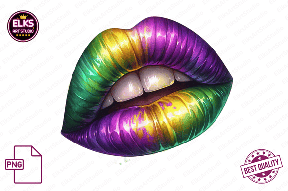 Download Mardi Gras Dripping Lips PNG Sublimation - Dripping lips Collection